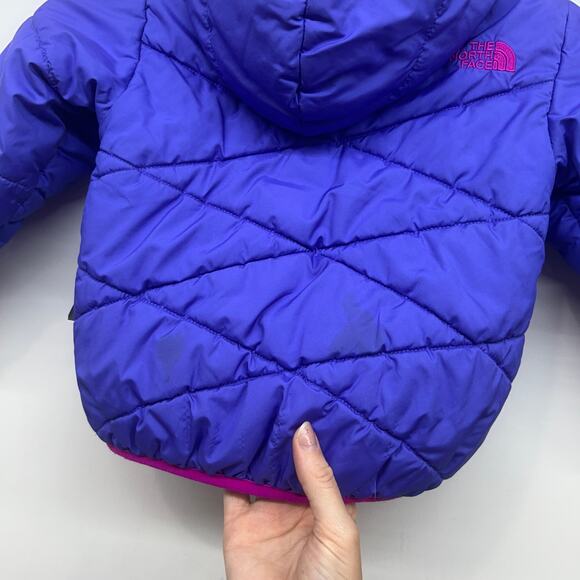 The North Face Reversible Hooded Puffer Jacket Coat Winter Toddler Girls 2T - Picture 8 of 8